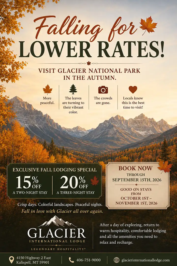Fall rate specials glacier national park lodging